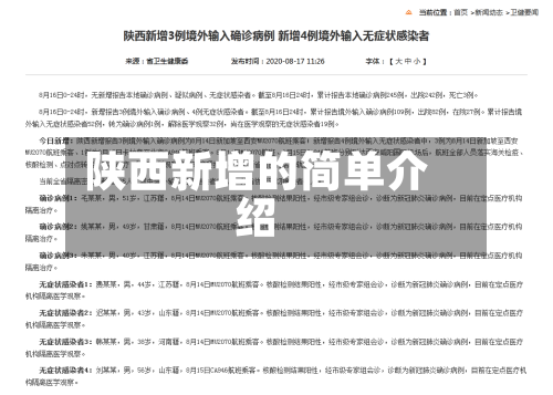 陕西新增的简单介绍