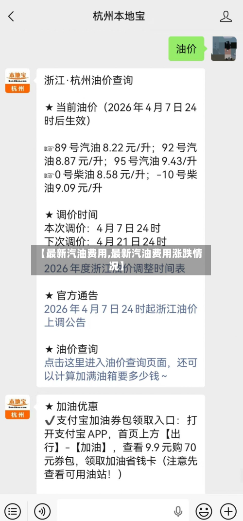 【最新汽油费用,最新汽油费用涨跌情况】