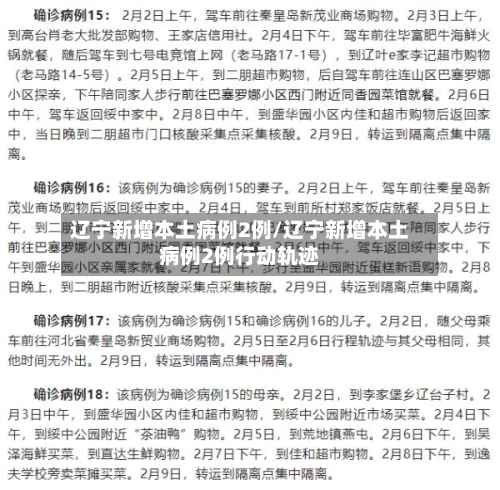 辽宁新增本土病例2例/辽宁新增本土病例2例行动轨迹