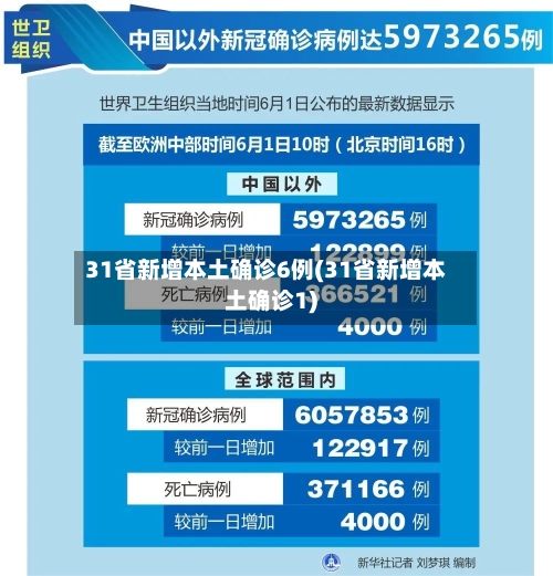 31省新增本土确诊6例(31省新增本土确诊1)