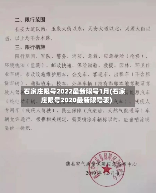 石家庄限号2022最新限号1月(石家庄限号2020最新限号表)