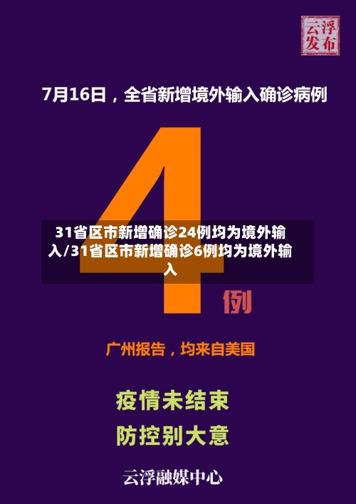 31省区市新增确诊24例均为境外输入/31省区市新增确诊6例均为境外输入