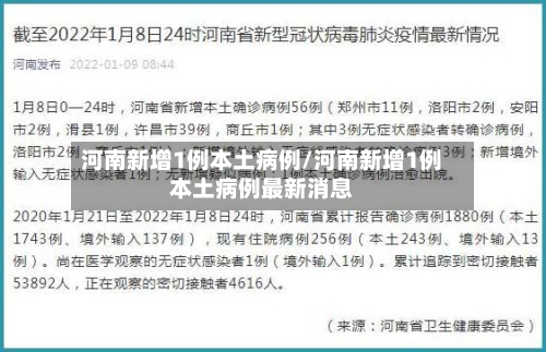 河南新增1例本土病例/河南新增1例本土病例最新消息